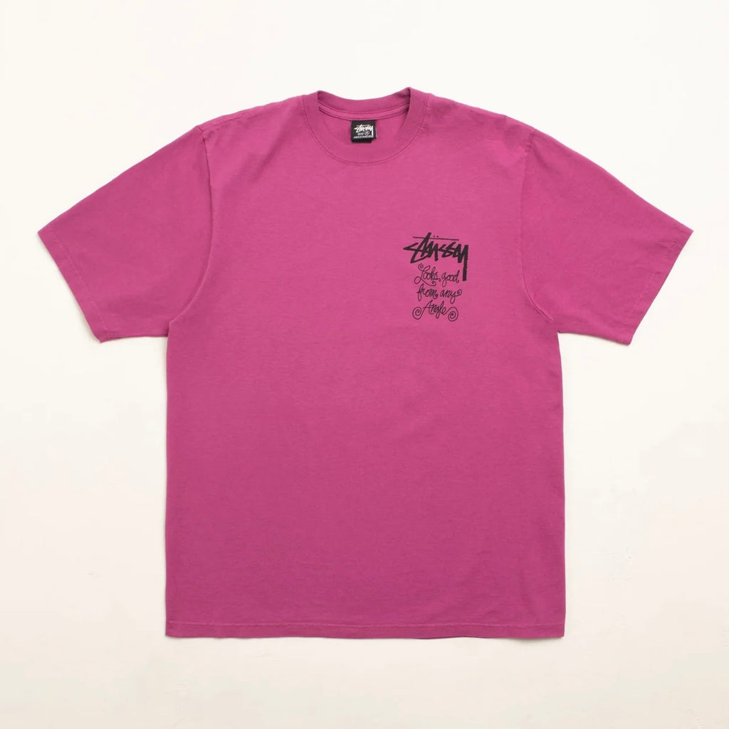 Stussy Any Angle Pig Dyed Tee 'Berry' XL | Brand New With Tag