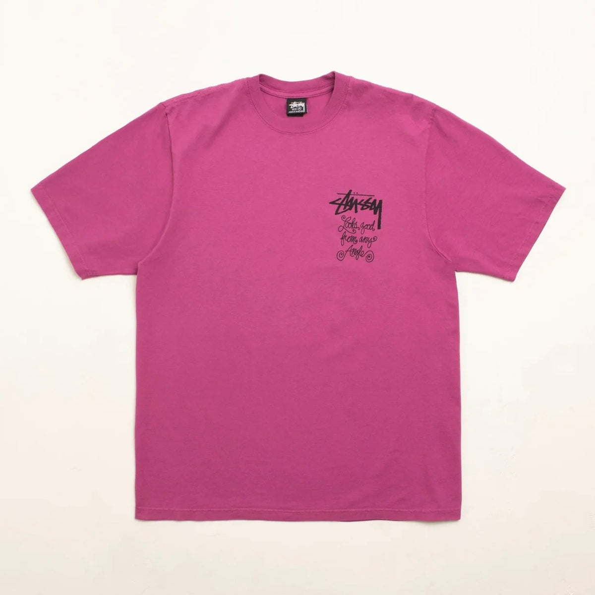 Stussy Any Angle Pig Dyed Tee 'Berry' XL | Brand New With Tag