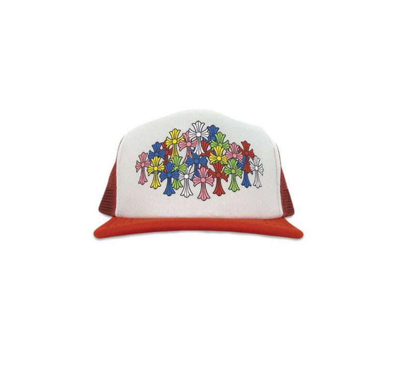 Chrome Hearts Multi Color Crosses Trucker Hat Red/White