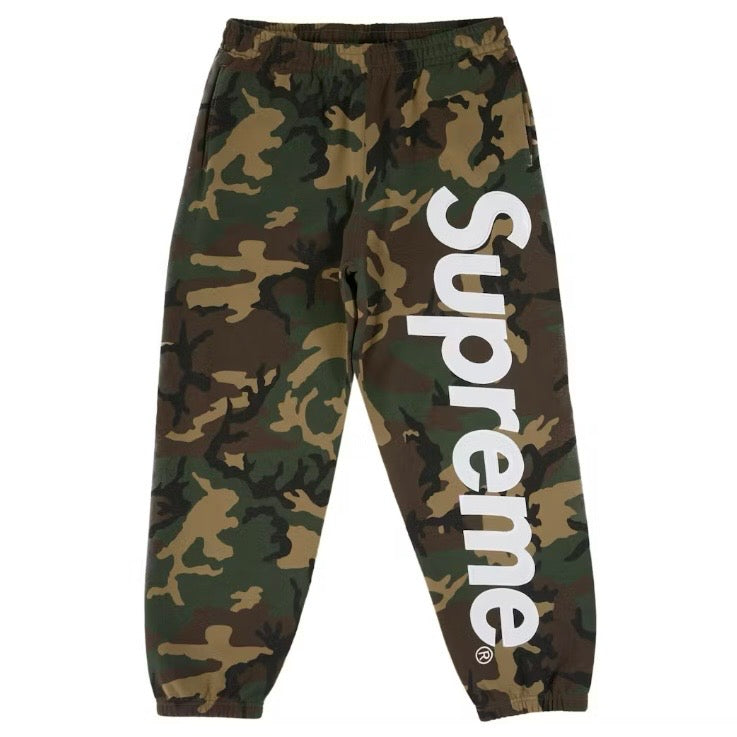 Supreme Satin Applique Sweatpant (SS26) Woodland Camo