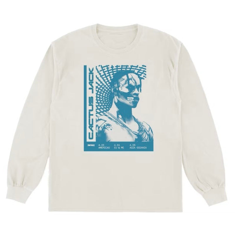 Travis Scott T-3500 Repeat L/S Tee White