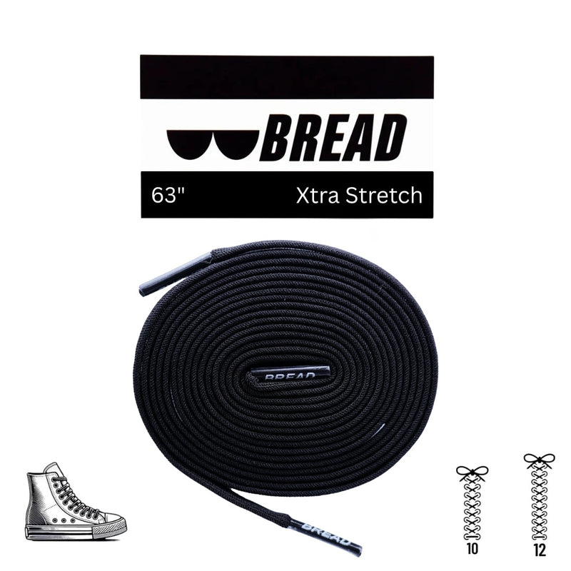 Bread Laces - Shadow Black Elastic Shoelaces