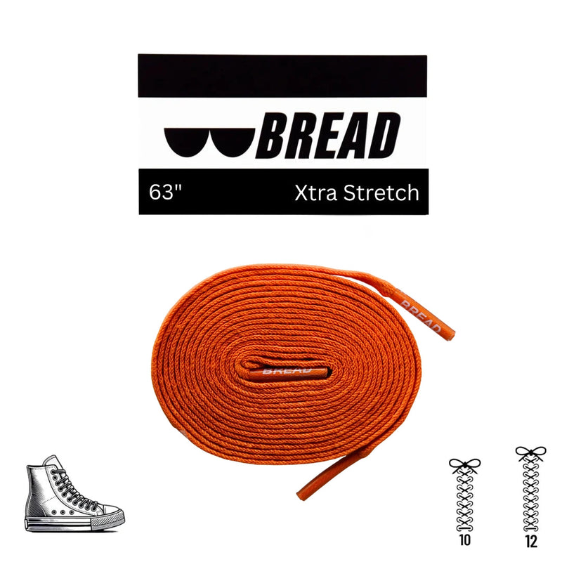 Bread Laces - Coral Orange Elastic Shoelaces