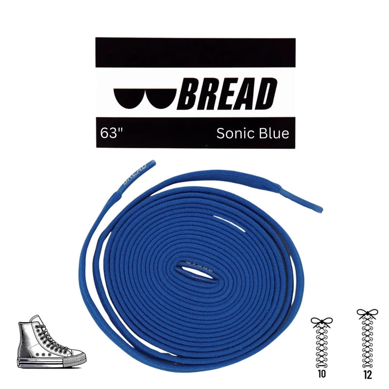 Bread Laces - Sonic Blue Elastic Shoelaces