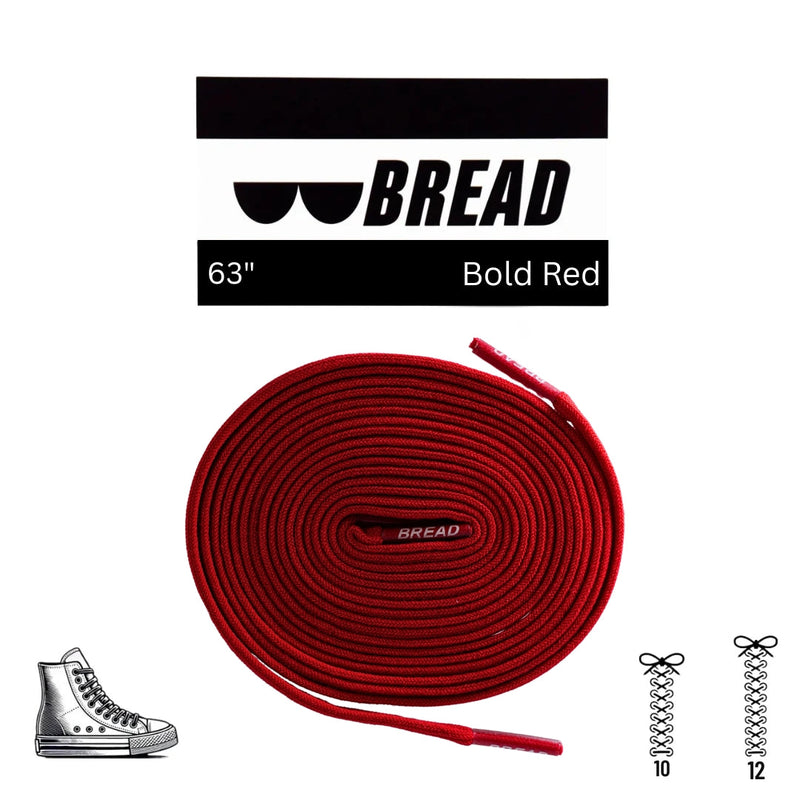 Bread Laces - Bold Red Elastic Shoelaces