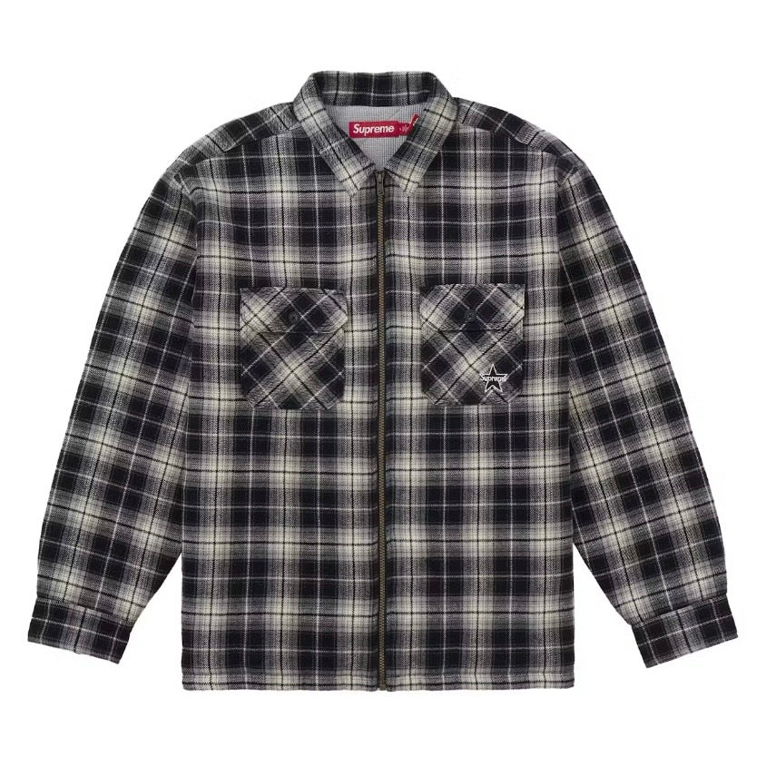 トップス Supreme Plaid Flannel Shirt Black(24FW) Supreme Thermal Lined Zip Up Flannel Shirt Black FW25 | United Kicks