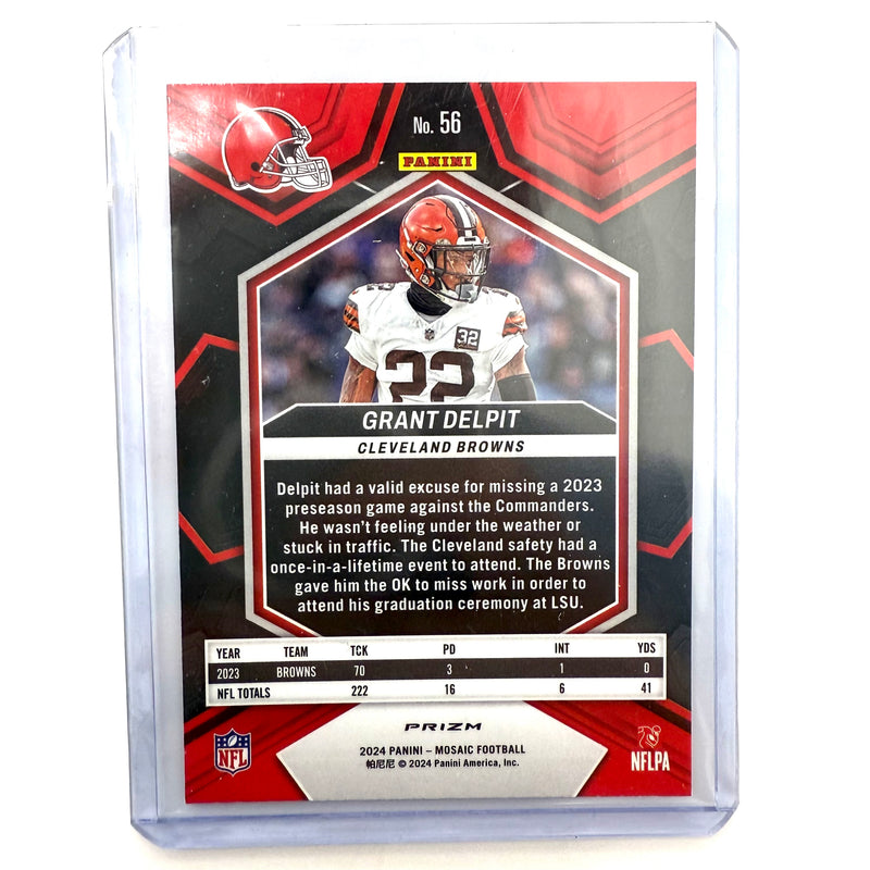 2024 Panini Mosaic - Grant Delpit Genesis Prizm Case Hit #56