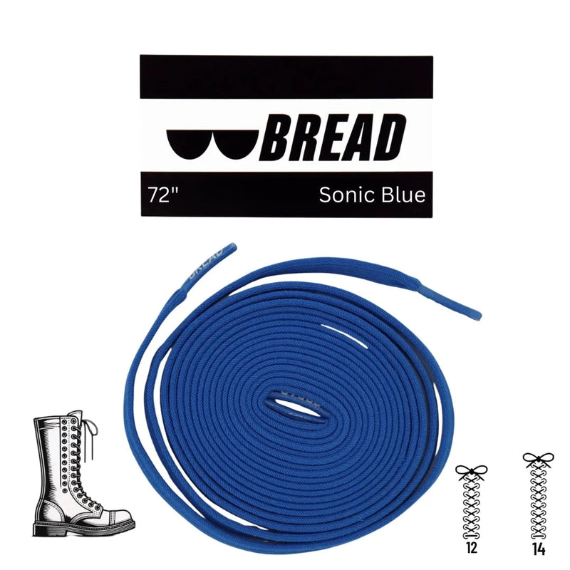 Bread Laces - Sonic Blue Elastic Shoelaces
