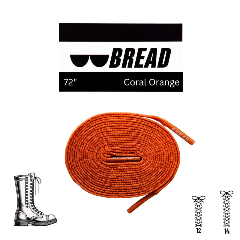 Bread Laces - Coral Orange Elastic Shoelaces