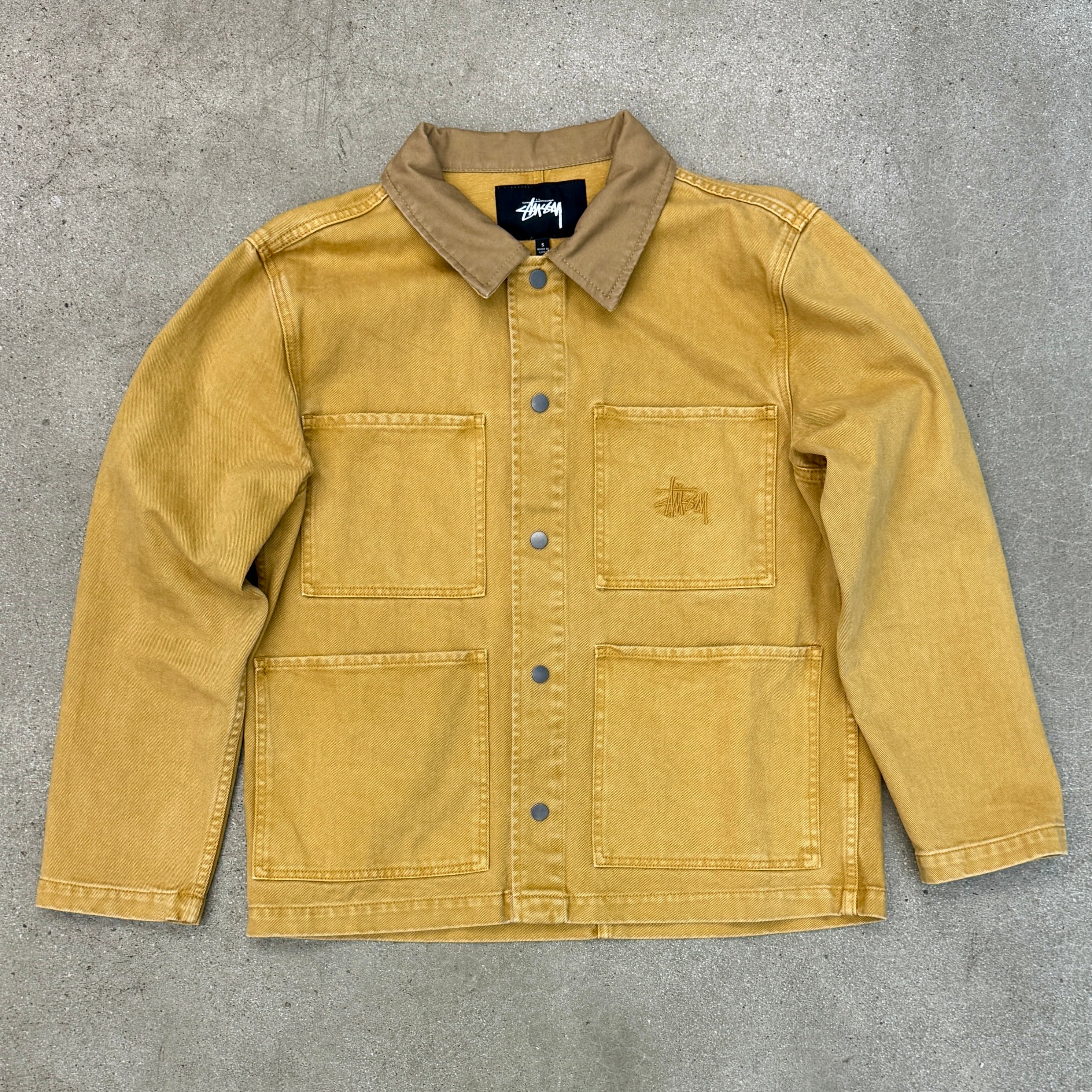 Stussy Heavy Washed Chore Jacket Mサイズ Stussy Heavy Wash Chore Jacket 'Gold' — United Kicks