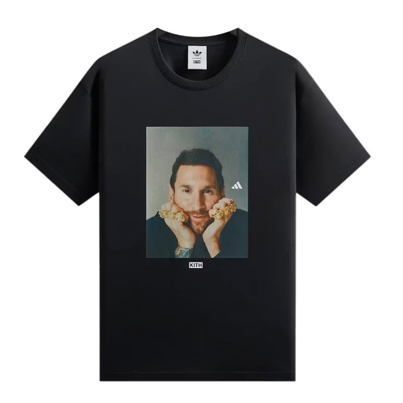Kith x adidas Messi Football Graphic Tee Black