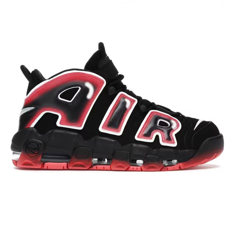 Nike Air More Uptempo Black White Laser Crimson
