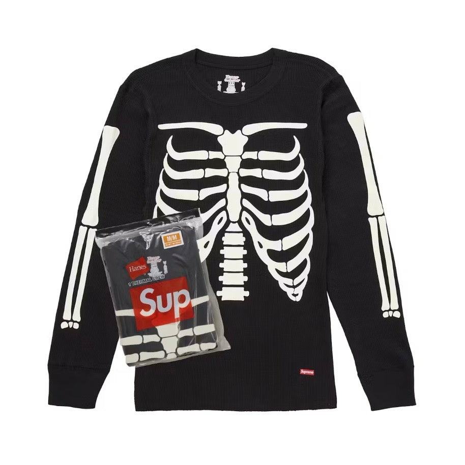 Supreme Hanes Bones Thermal Crew FW25 Black Brand New | United Kicks