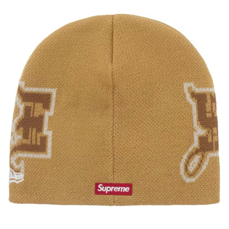 Supreme New Era Outline Beanie Brown