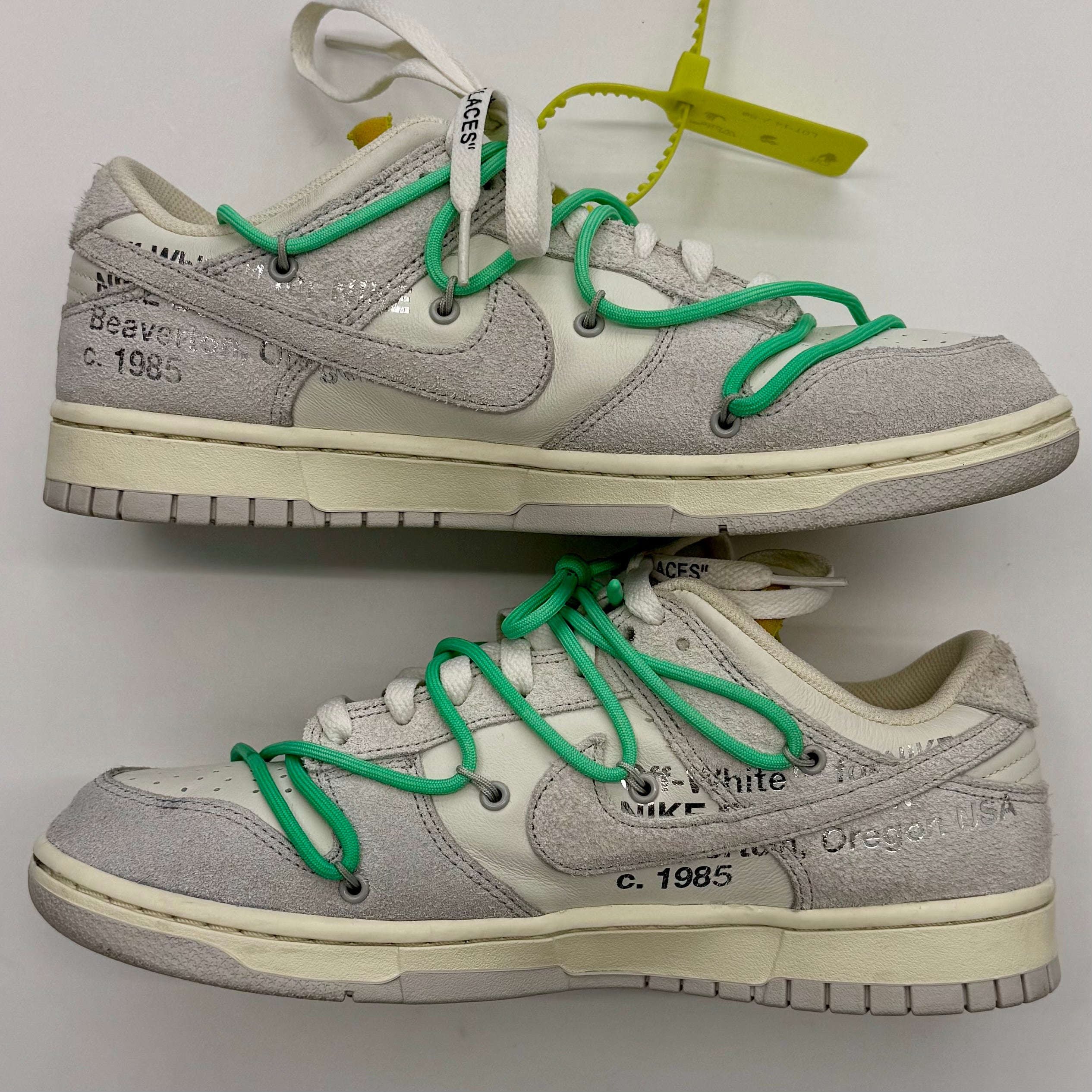 新品箱付 nike off-white dunk 18.5㎝ Nike Dunk Low x Off-White 'Lot 14' - Sail/Neutral Grey-Electro