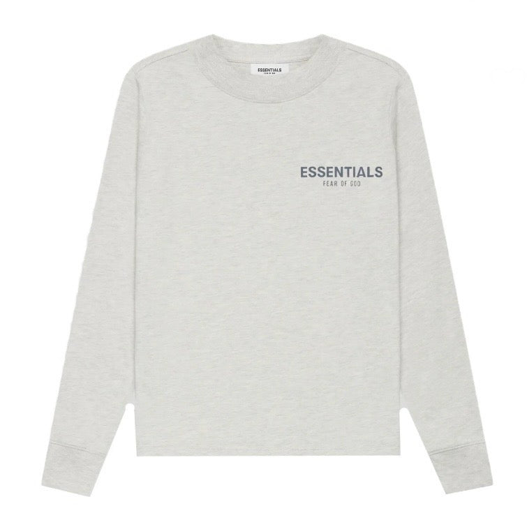Fear of God Essentials Kids Long Sleeve T-shirt Oatmeal Heather/Light Heather Oatmeal