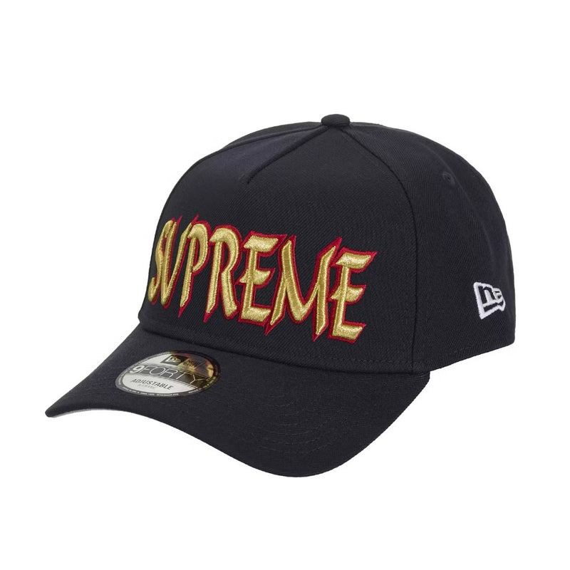 Supreme Sharp Spellout Adjustable New Era Cap Navy