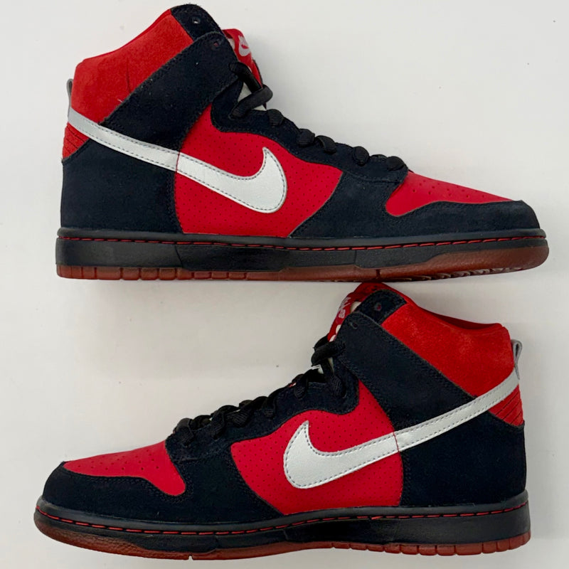 Nike SB Dunk High Sport Red Metallic Platinum