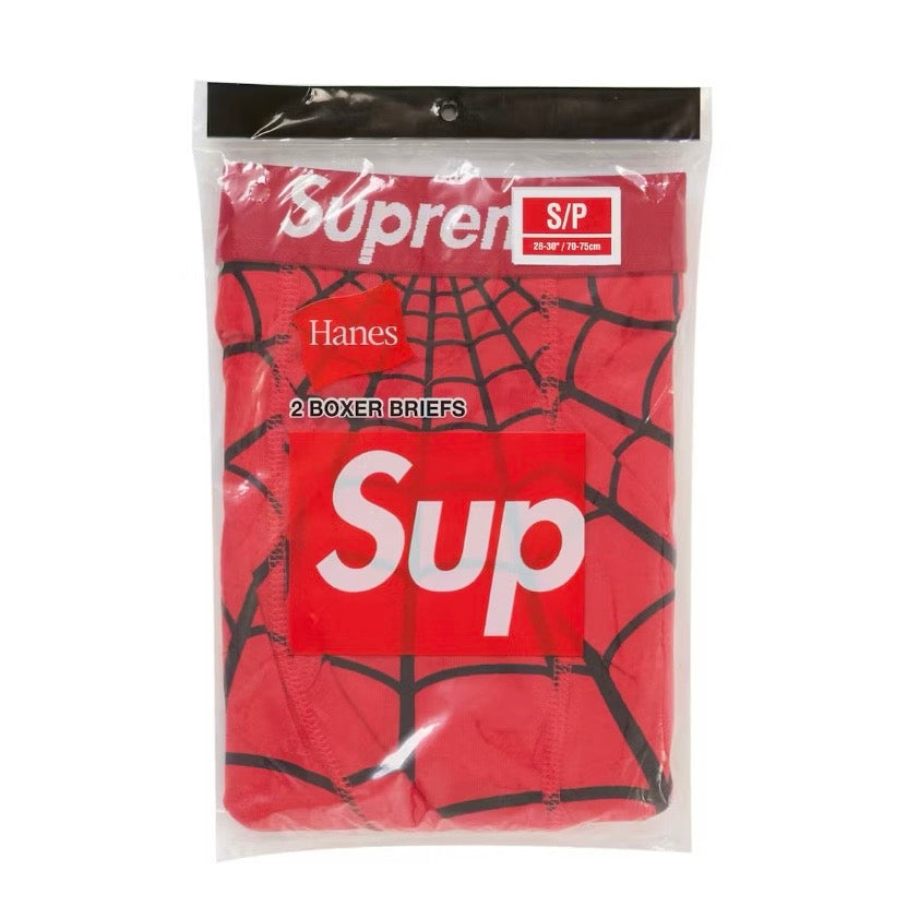 Supreme Hanes Spider-Man Boxer Briefs 2 Pack Red SS26 Brand New