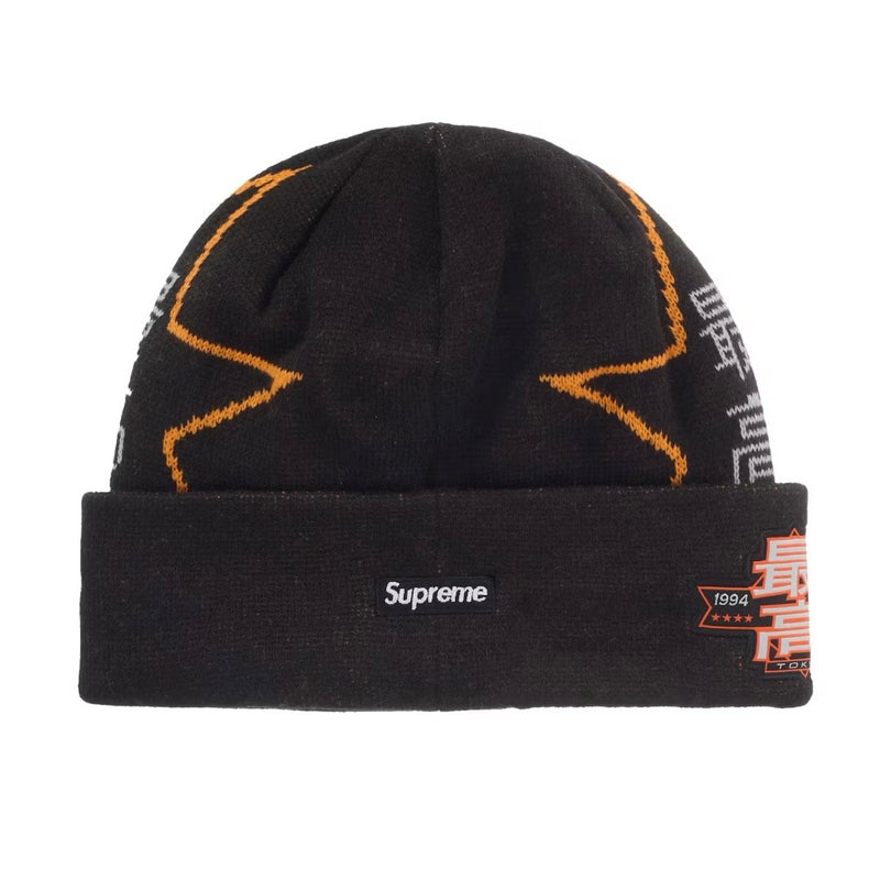 Supreme x New Era Stars Beanie Black