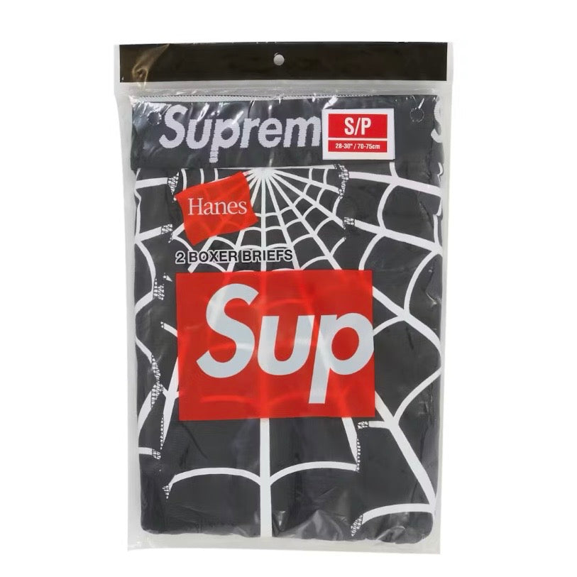 Supreme Hanes Spider-Man Boxer Briefs 2 Pack Black Brand New