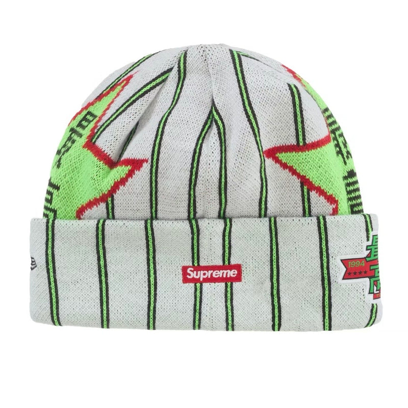 Supreme x New Era Stars Beanie White