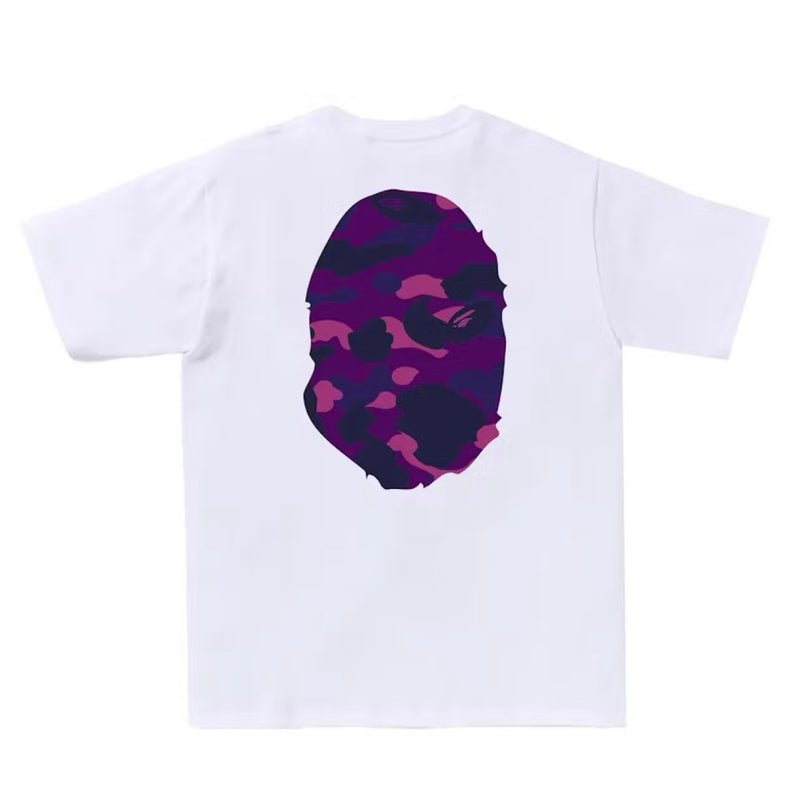 BAPE Color Camo Big Ape Head Tee Purple White