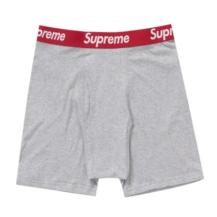 Supreme Hanes Boxer Briefs 2 Pack Heather Grey SS24 Brand New