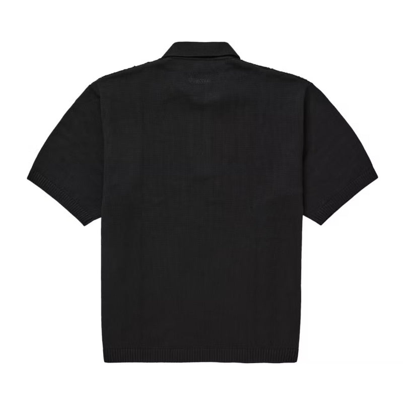 Supreme Beaded Zip Polo - Black