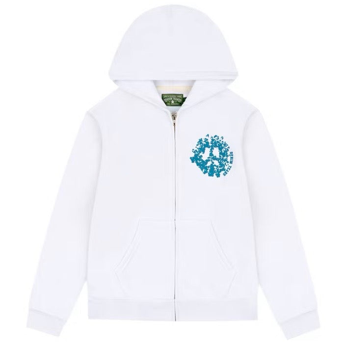 Denim Tears Denim University Zip Hoodie White