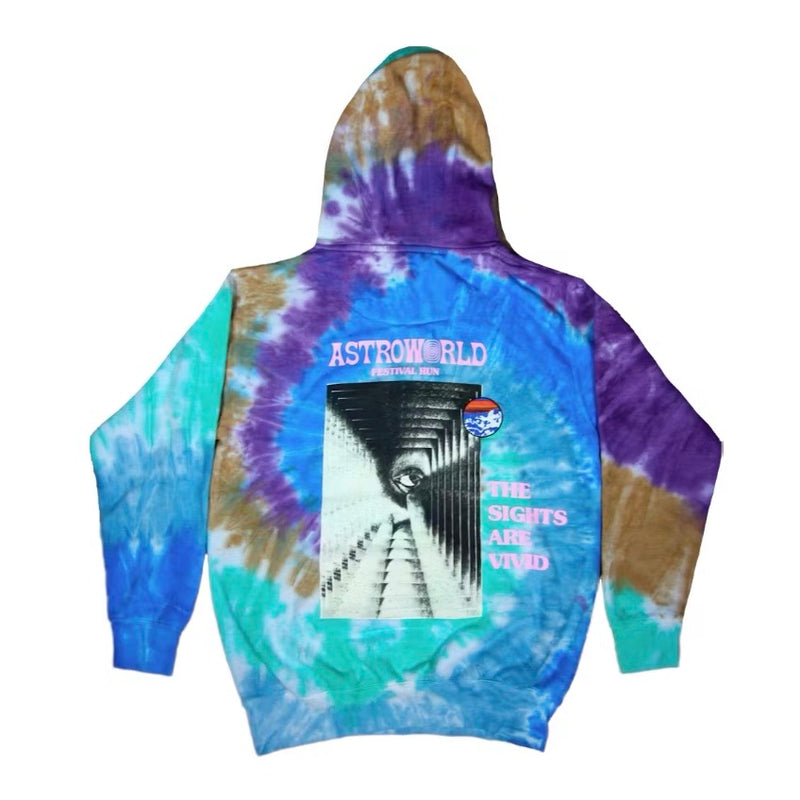 Travis Scott Astroworld Festival Run Hoodie Tie Dye