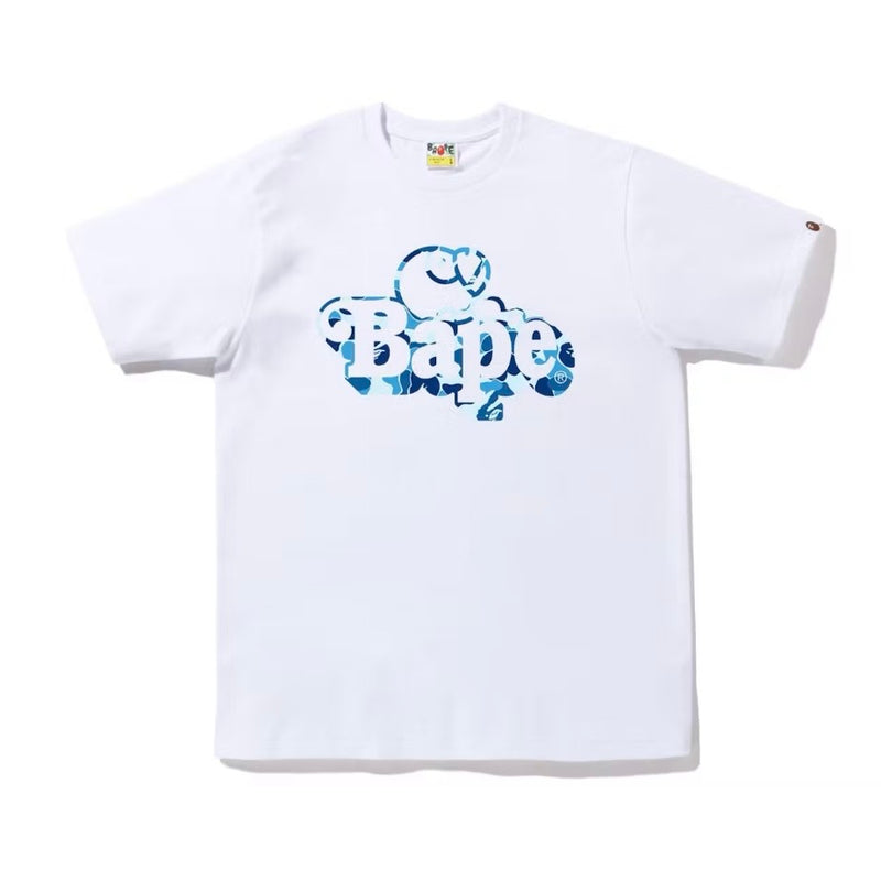 BAPE ABC Camo Milo on Bape Tee White Blue