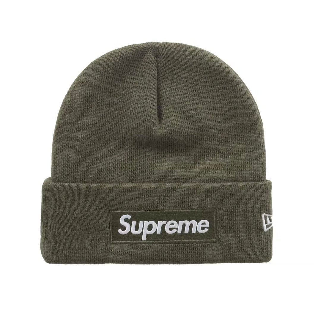 Supreme New Era Box Logo Beanie (FW25) Light Olive — United Kicks