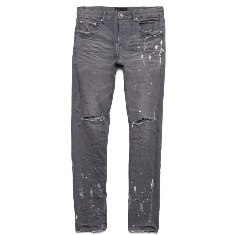 Purple - Brand P001 Worn Grey Knee Slit
