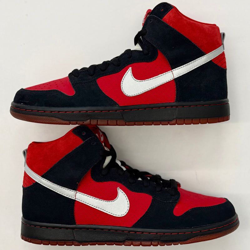 Nike SB Dunk High Sport Red Metallic Platinum