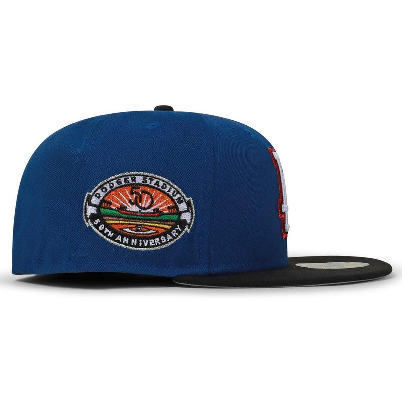New Era 5950 Dodgers 50Th Anniversary Hat - Blue/Black