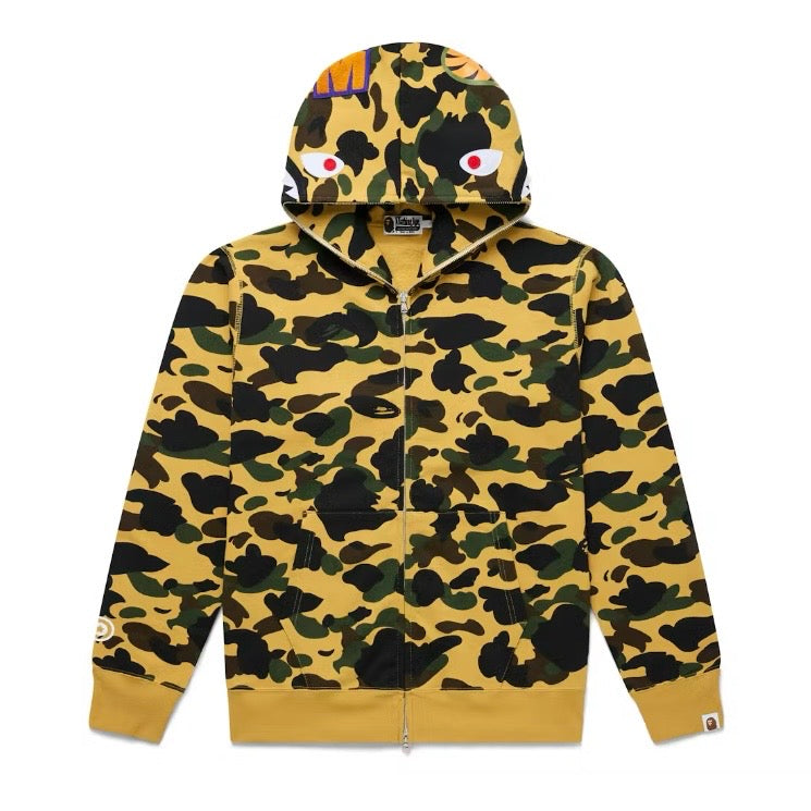 BAPE 1st Camo Shark Full Zip Hoodie Yellow