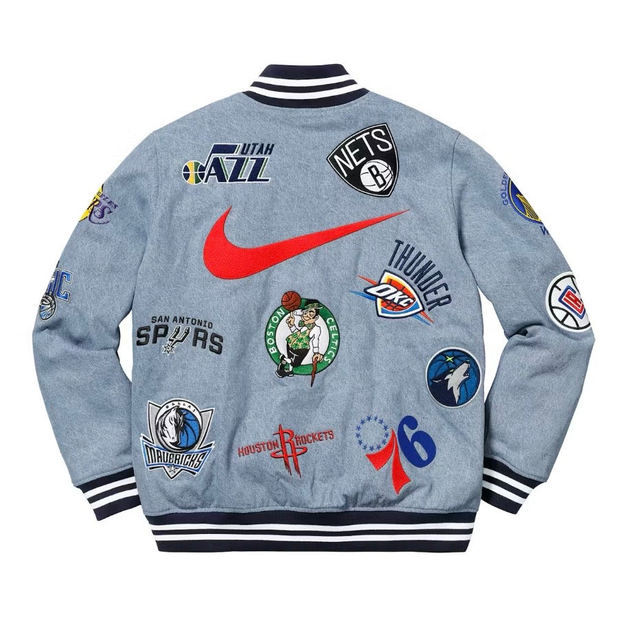 Supreme Nike/NBA Teams Warm-Up Jacket Denim - Denim | Brand New