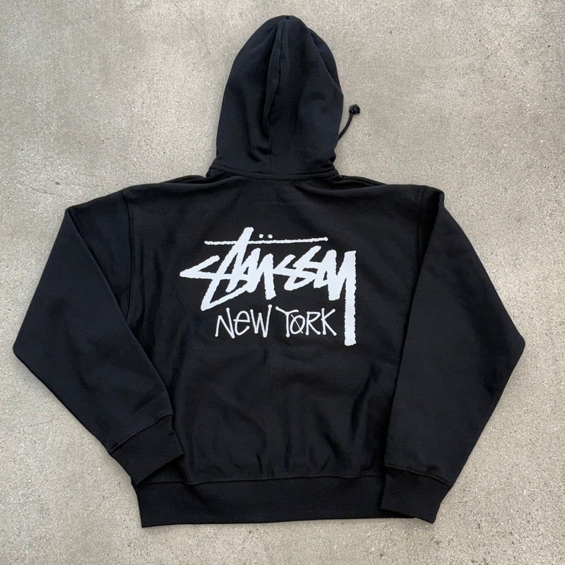 Stussy New York Zip Up Hoodie Black