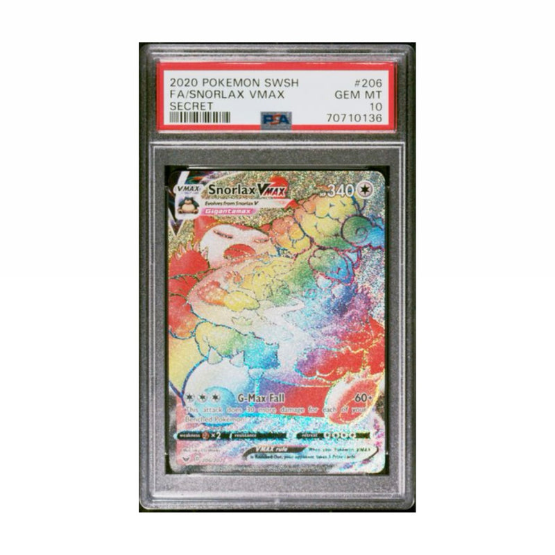 2020 POKEMON SWORD & SHIELD #206 FA/ SNORLAX VMAX SECRET