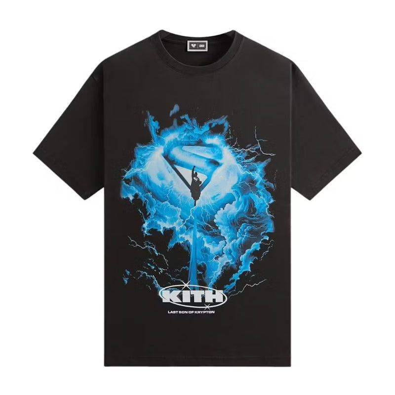 Kith x Superman 2025 Movie Lightning Vintage Tee Black