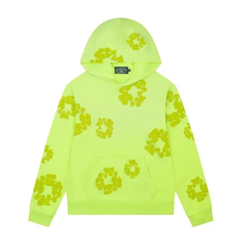 Denim Tears Mono Cotton Wreath Hoodie Neon Green