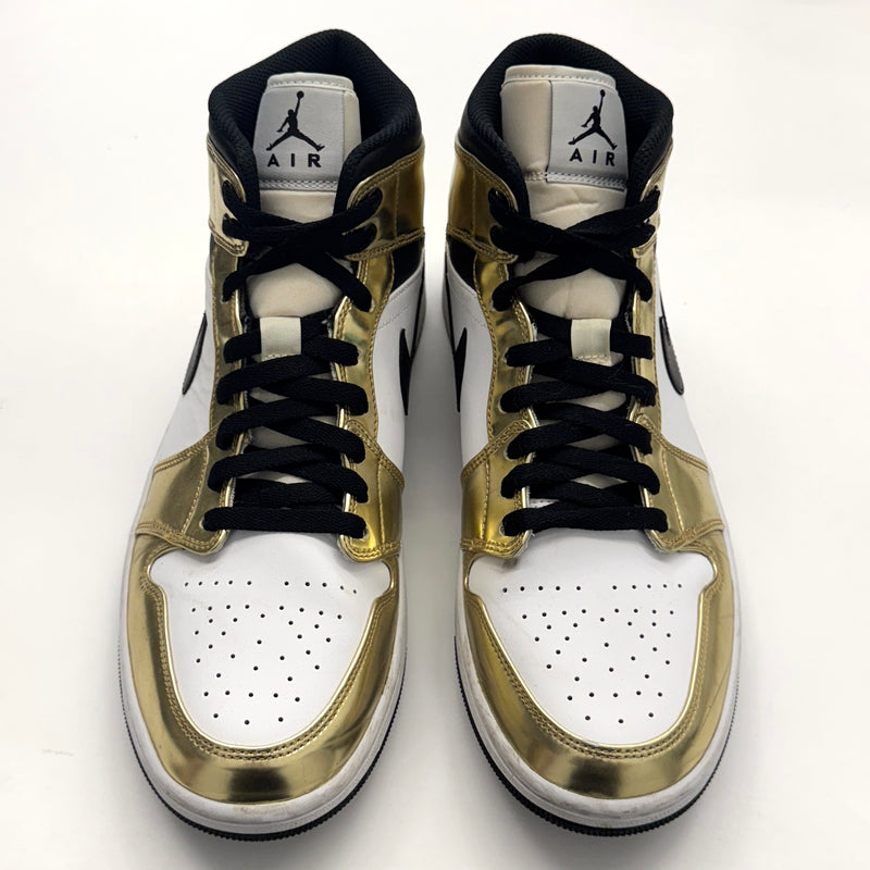 Jordan 1 Mid Metallic Gold Black White