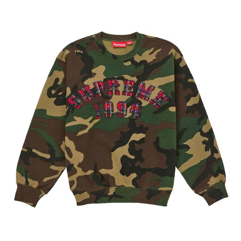 Supreme Plaid Arc Crewneck Woodland Camo