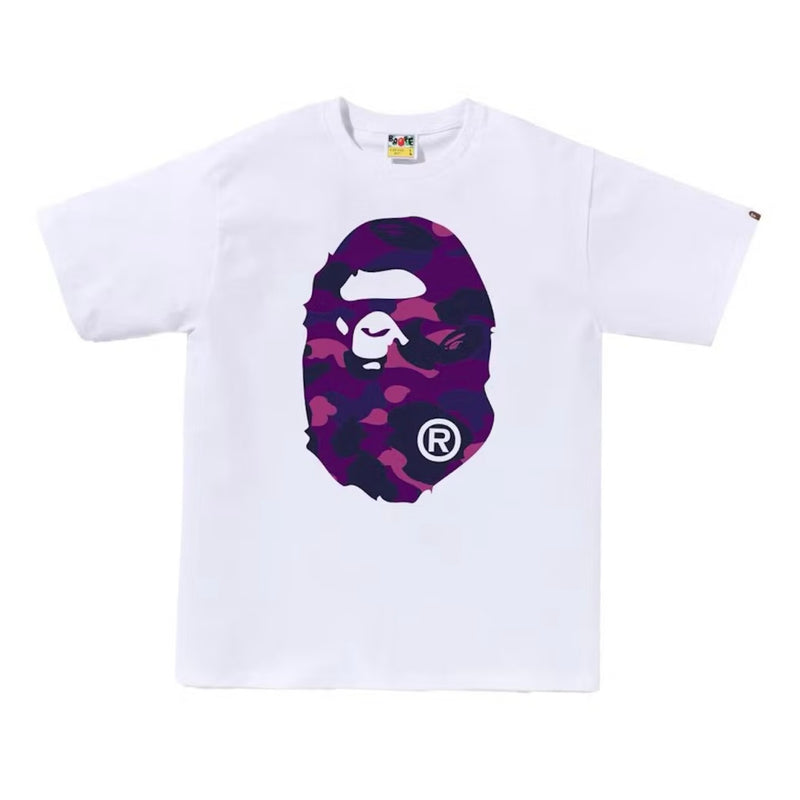 BAPE Color Camo Big Ape Head Tee Purple White