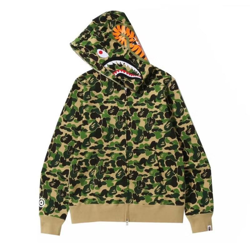 BAPE ABC Camo Shark Full Zip Hoodie Green