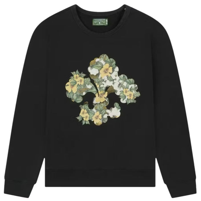 Denim Tears Cotton Fleur De-Lis Crewneck Charcoal