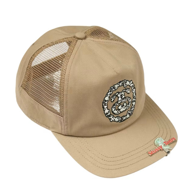 Stussy x Denim Tears Double S Wreath Cap Khaki W/ Clip