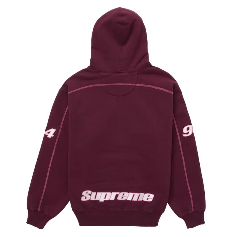 Supreme Overlock Hooded Sweatshirt Burgundy