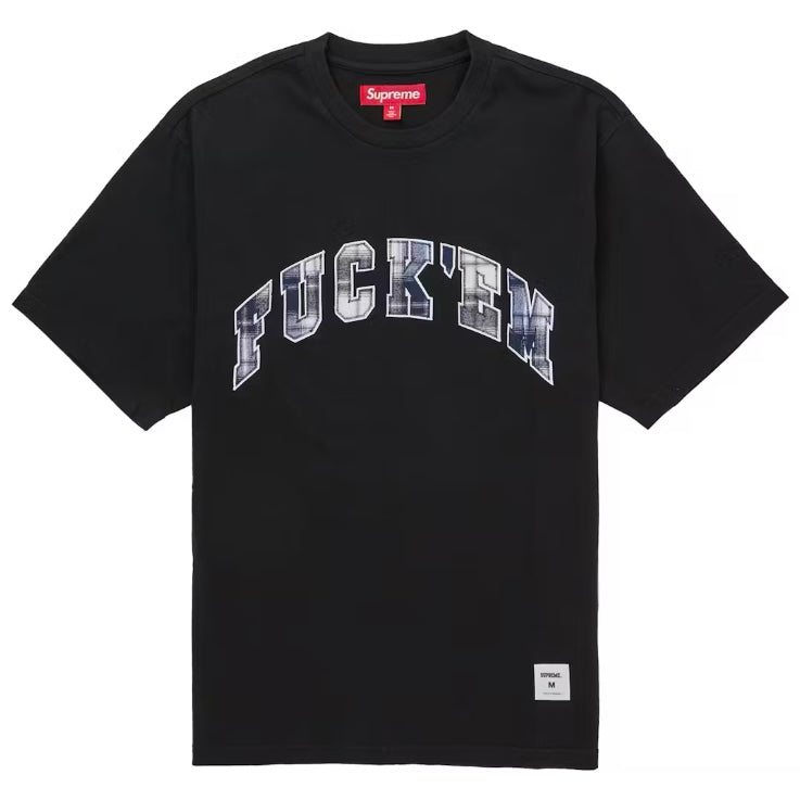 Supreme Fuck Em Plaid S/S Top Black